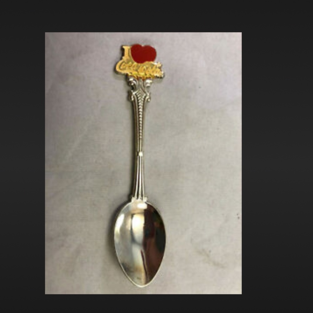 S15-Vintage CocaCola Silver Plate & Enamel Collector's Spoon - Picture 1 of 8